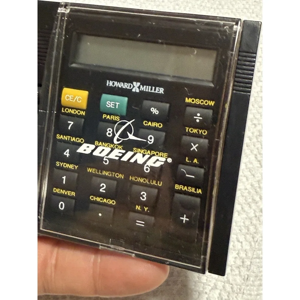 Vintage WORLD TIME CALCULATOR, Boeing Souvenir, Needs Battery, Howard Miller